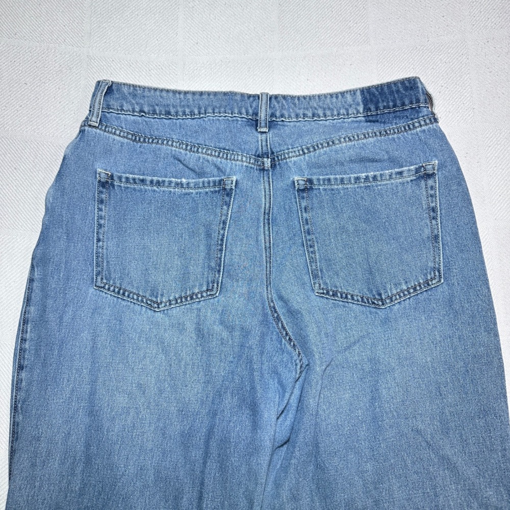Hollister Ultra High-Rise Baggy Jeans Womens 14R 32R Distressed Medium Wash - Picture 7 of 13